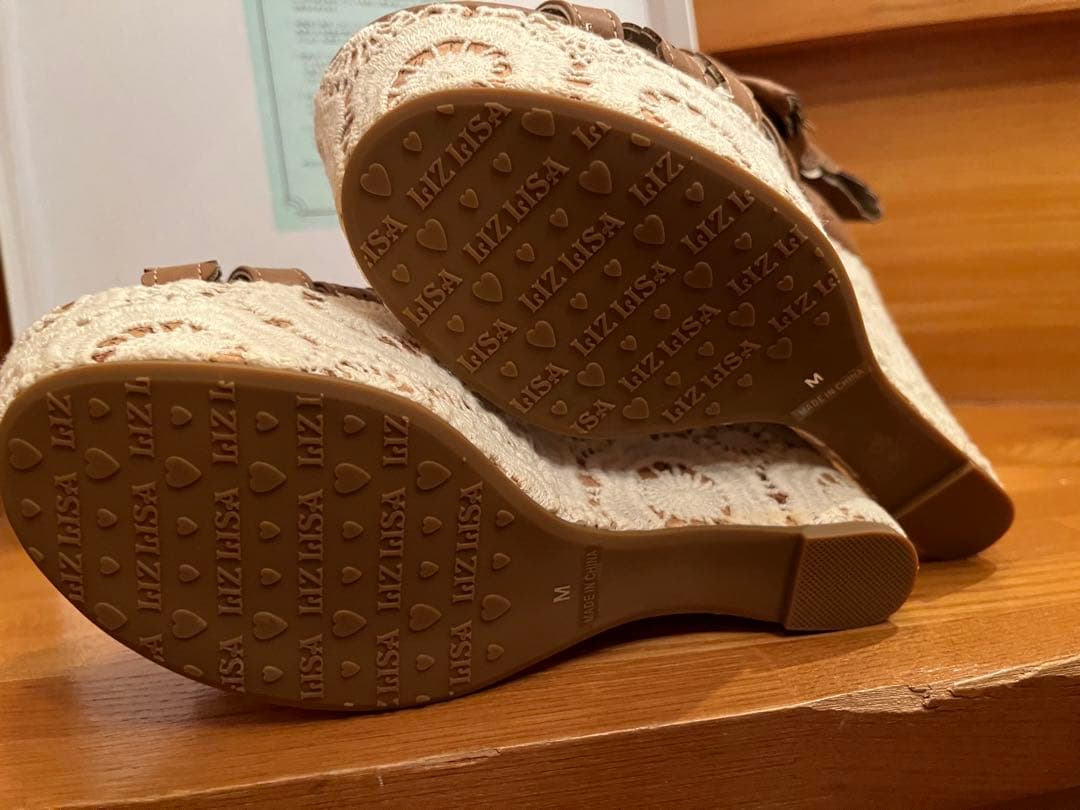 LIZ LISA ウェッジサンダル　リボン　ブラウン　M