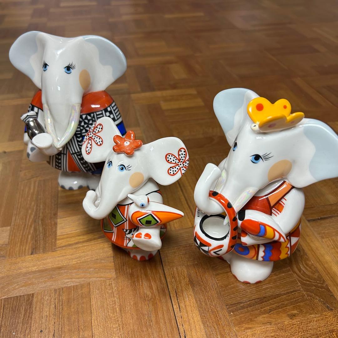 Villeroy&Boch　ビレロイボッホ　置物　象　インテリア　3体セット
