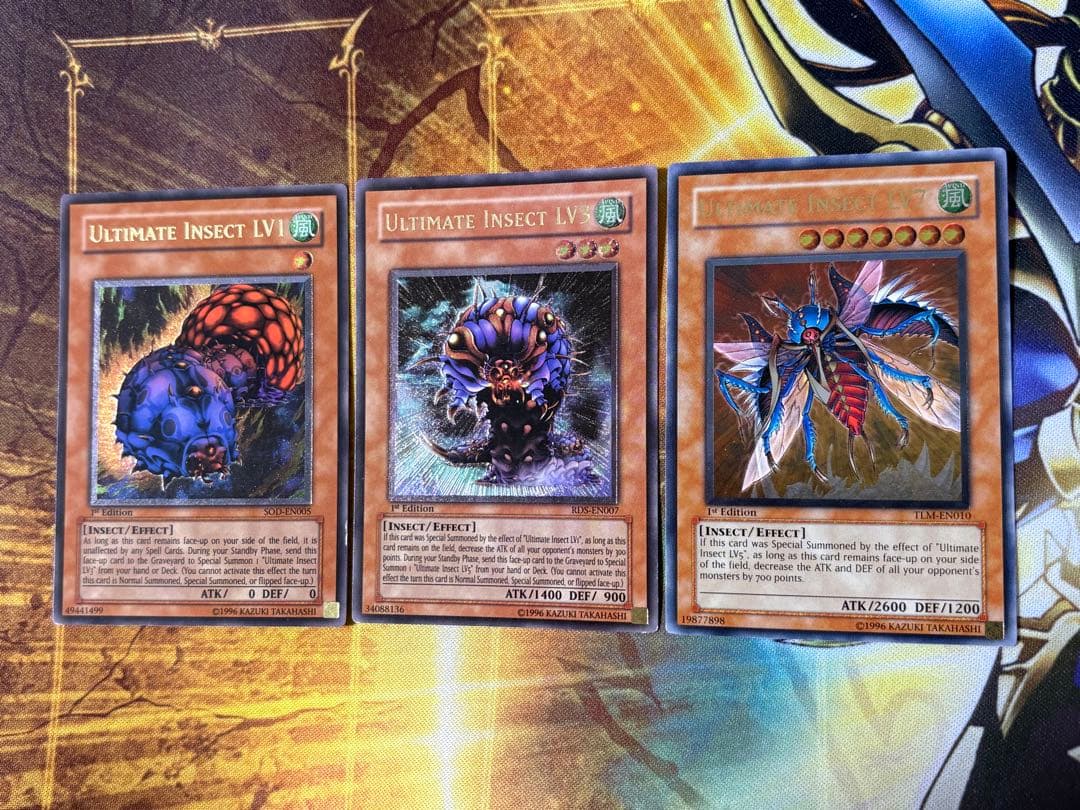 遊戯王 アルティメットインセクト LV1 LV3 LV7 英語 レリーフ 1st