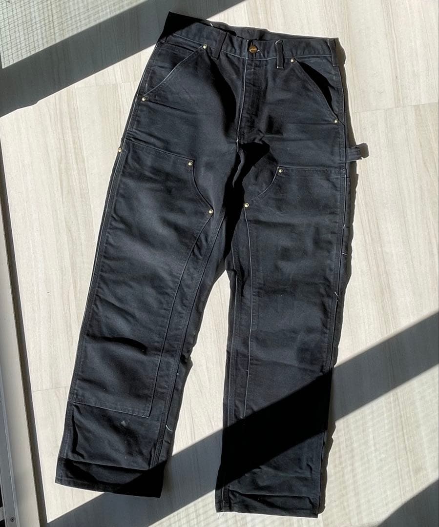 Carhartt ダブルニー ブラック フェード USA製 カーハート