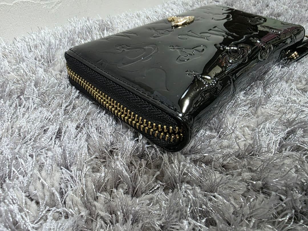 ☆美品☆ ヴィヴィアンウエストウッド 本革 エナメル オーブ 長財布 ブラック