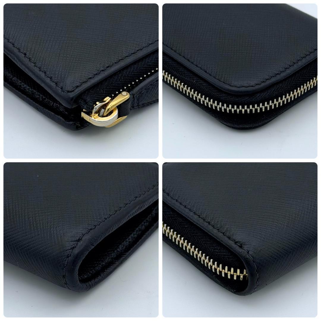 PRADA プラダ サフィアーノ キーリング付き ケース ブラック