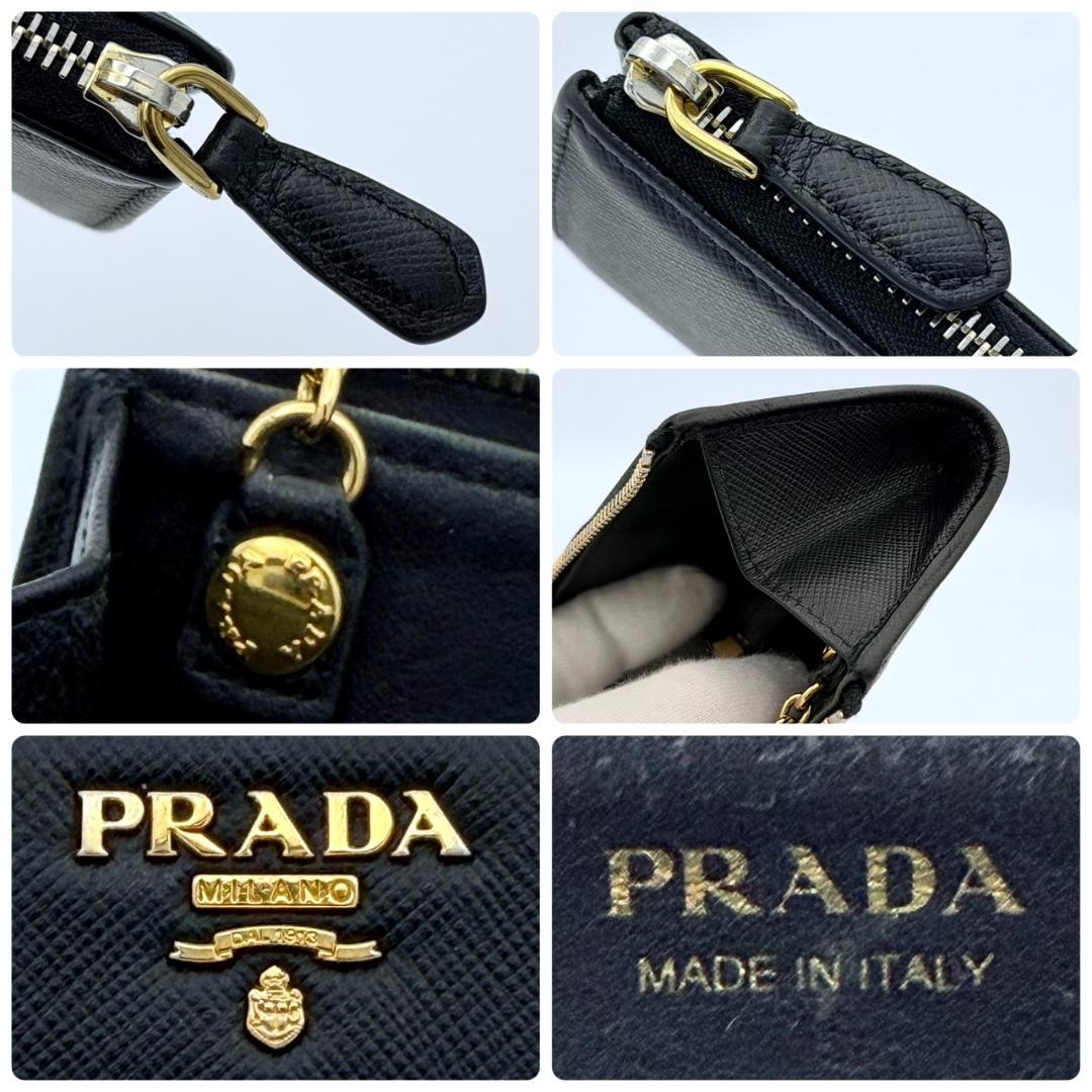 PRADA プラダ サフィアーノ キーリング付き ケース ブラック