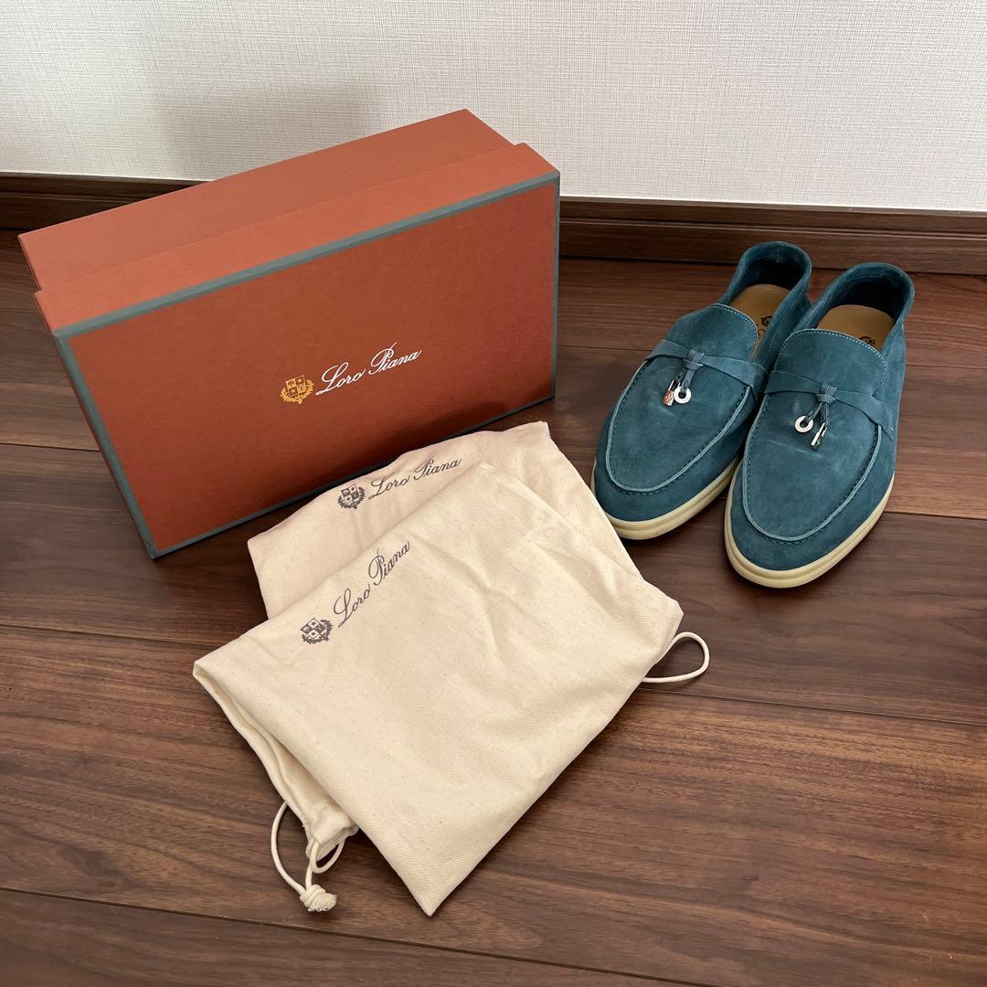 ロロピアーナ　サマー・チャーム・ウォーク・モカシン　ティールブルー