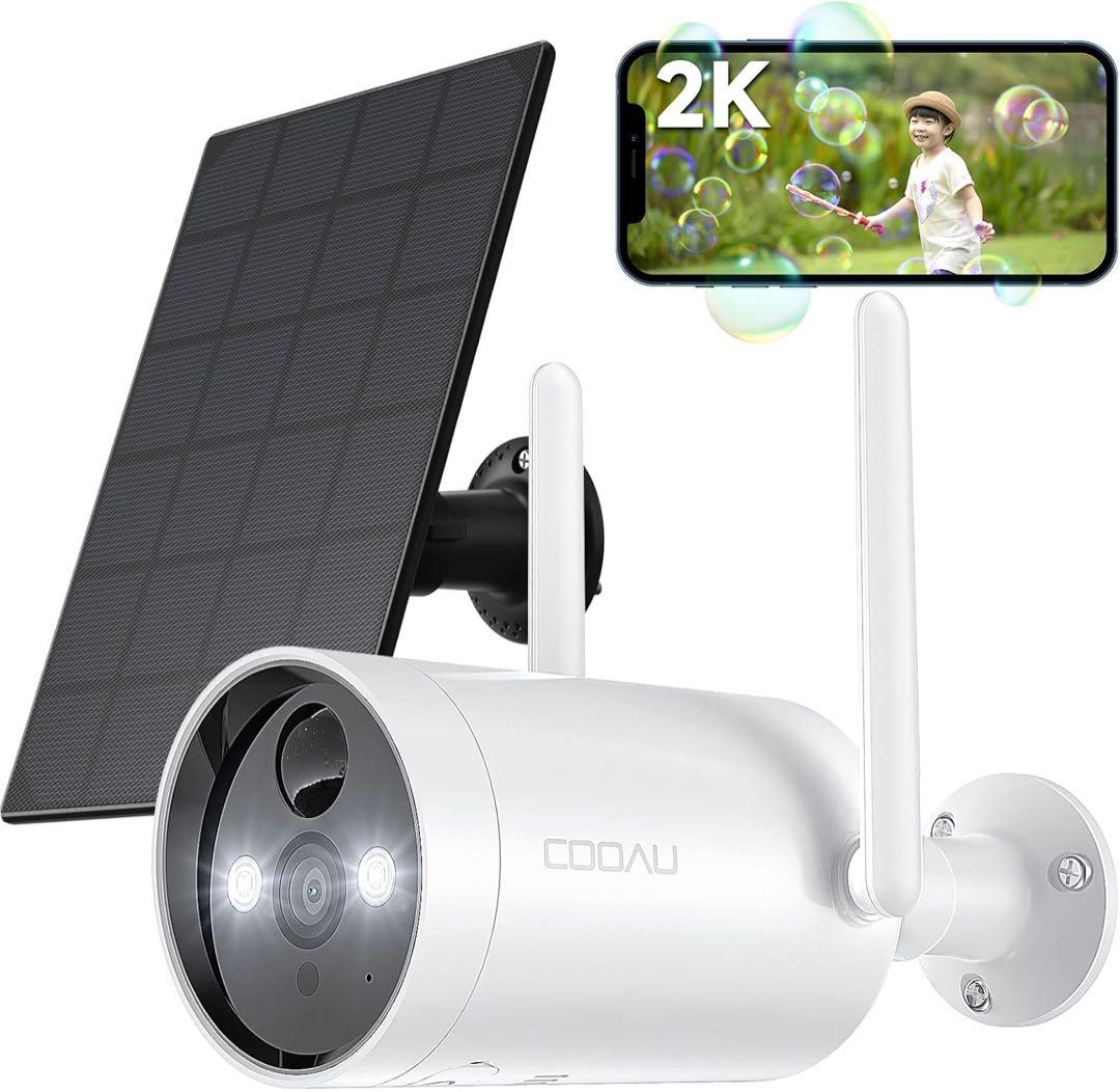 COOAU 防犯カメラ 屋外　ソーラーパネル