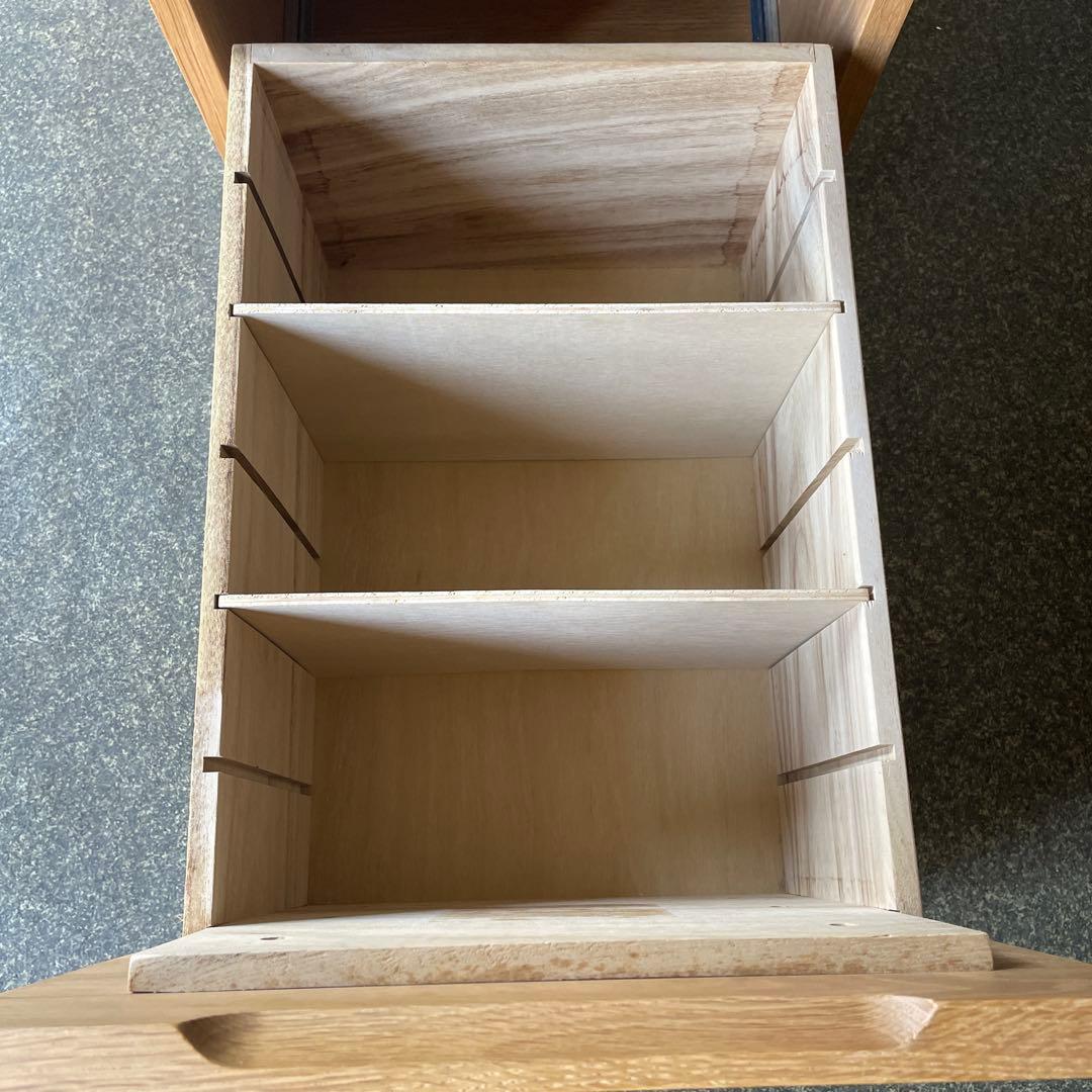 無印良品　デスクキャビネット　キャスター付き　タモ材