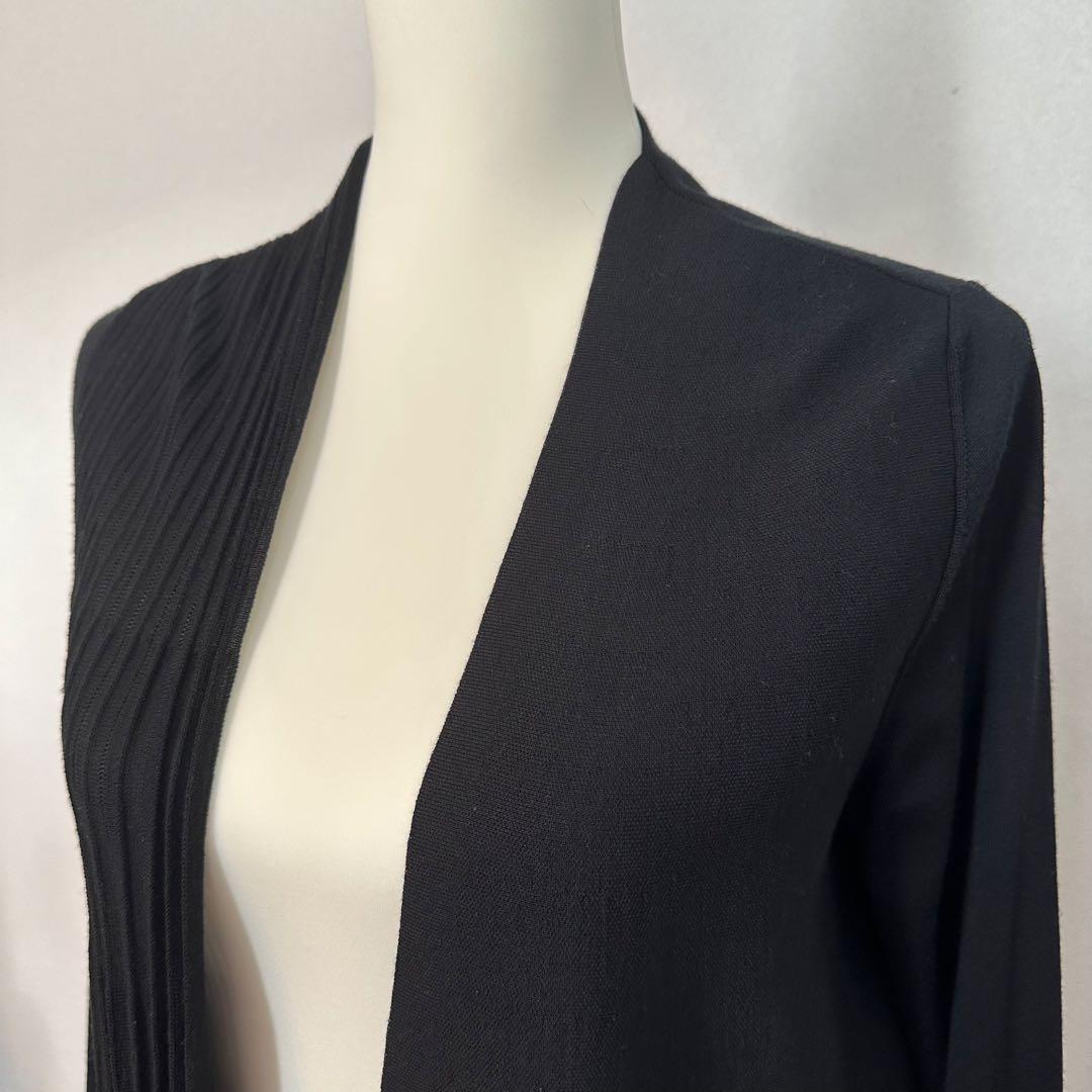 ★サルヴァドーレ フェラガモ★ウールシルクロングカーディガン 黒 ベルト付