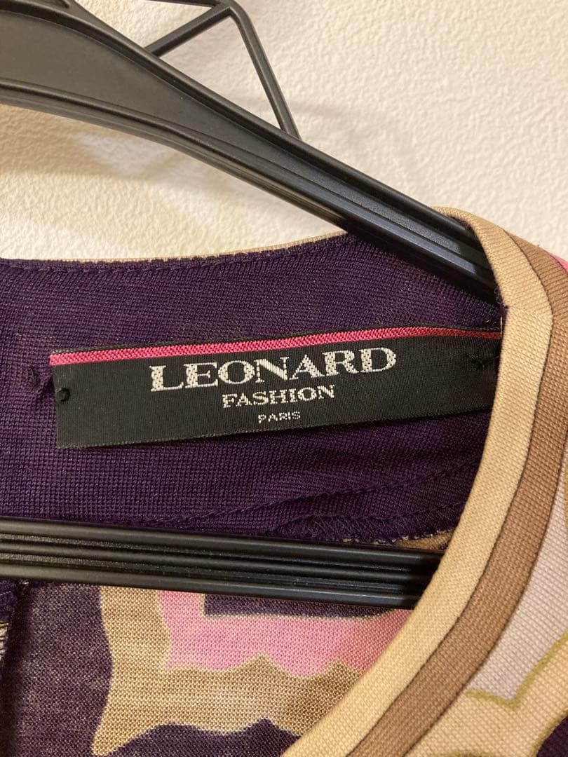 ☆LEONARD FASHION 長袖薄手トップス 紫・ピンク・ベージュ☆ＬＬ☆