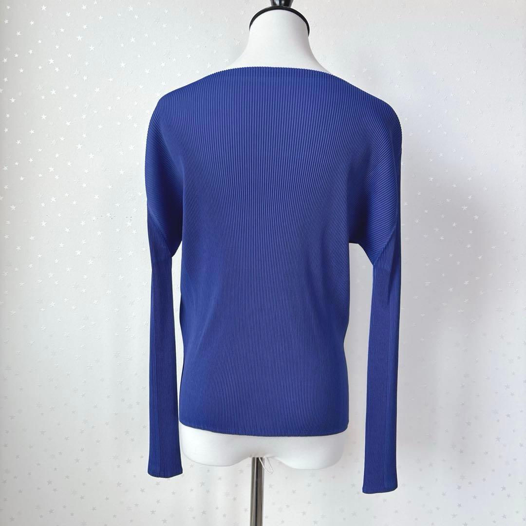 美品✨希少色✨プリーツプリーズ　長袖カットソー　ブルー　青　デザイナーズ