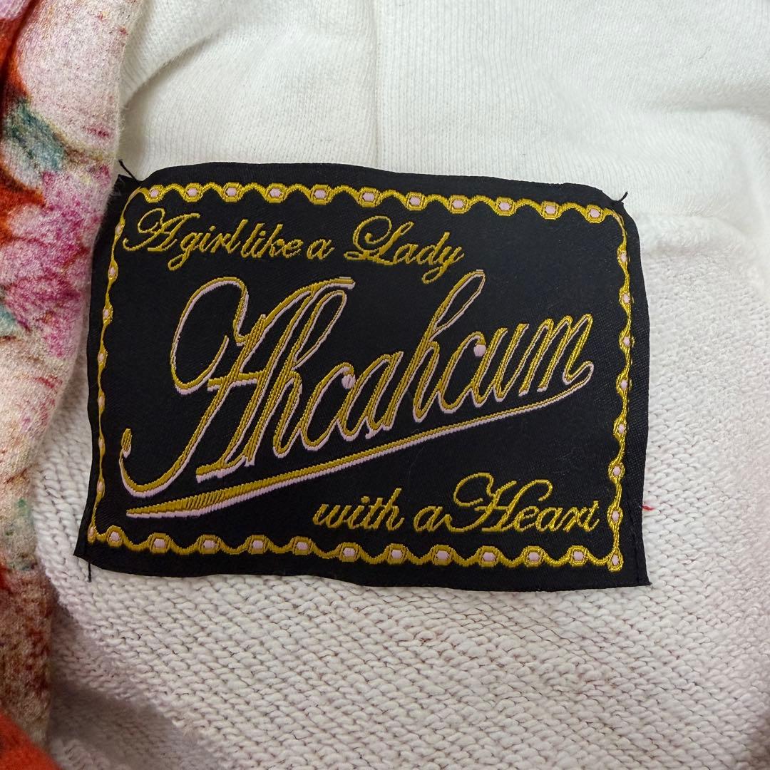 AHCAHCUM あちゃちゅむ　刺繍プリント　BIGパーカー