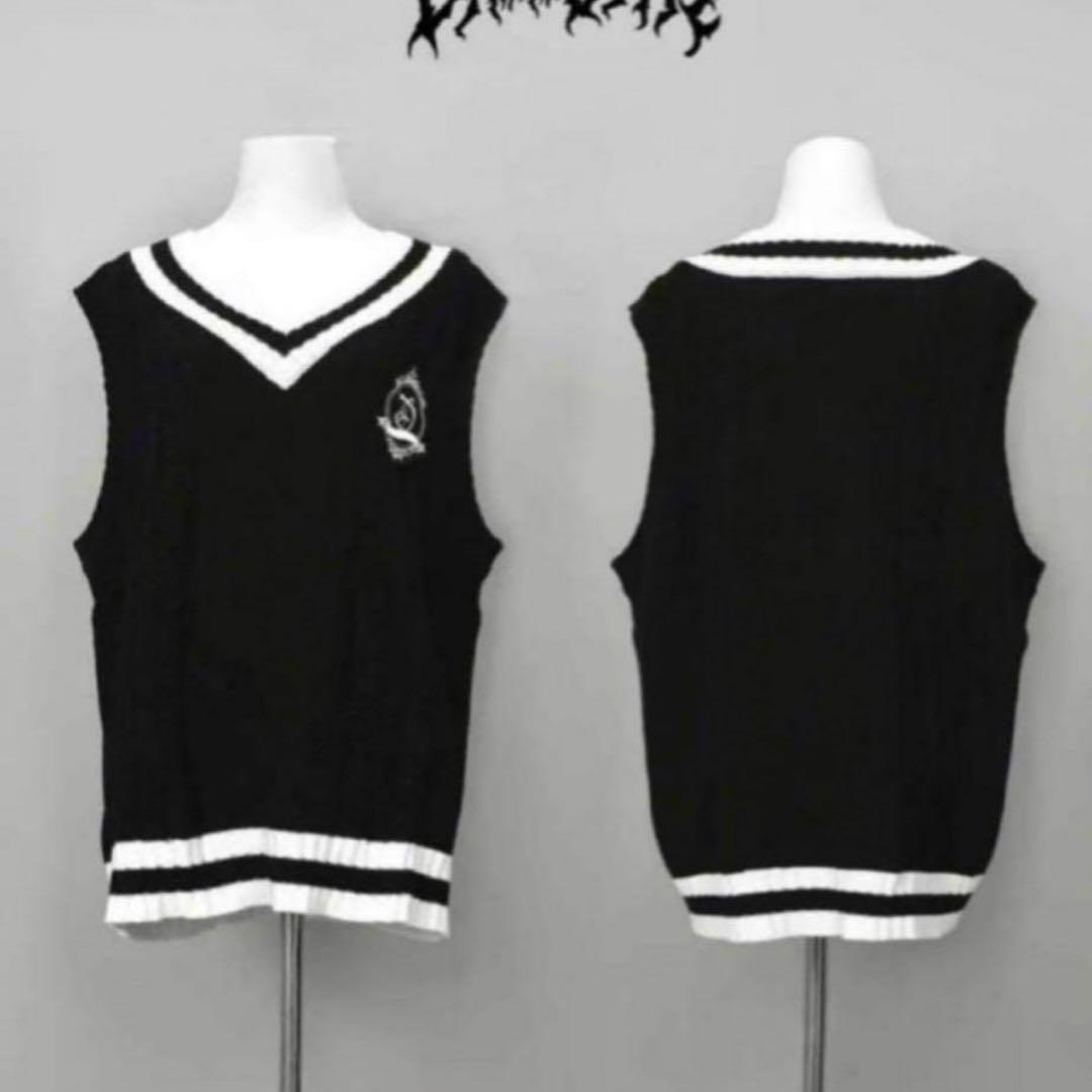DimMoire ディムモアール 学園 ニット ベスト ブラック REFLEM
