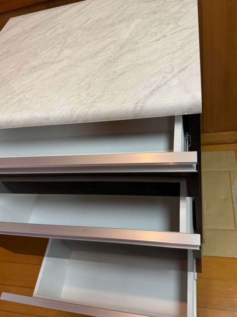 キッチン　サイドボード　カウンター 引き出し3段
