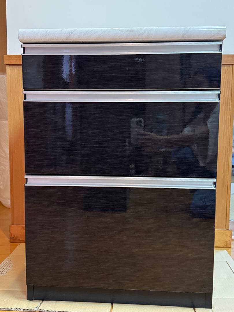 キッチン　サイドボード　カウンター 引き出し3段