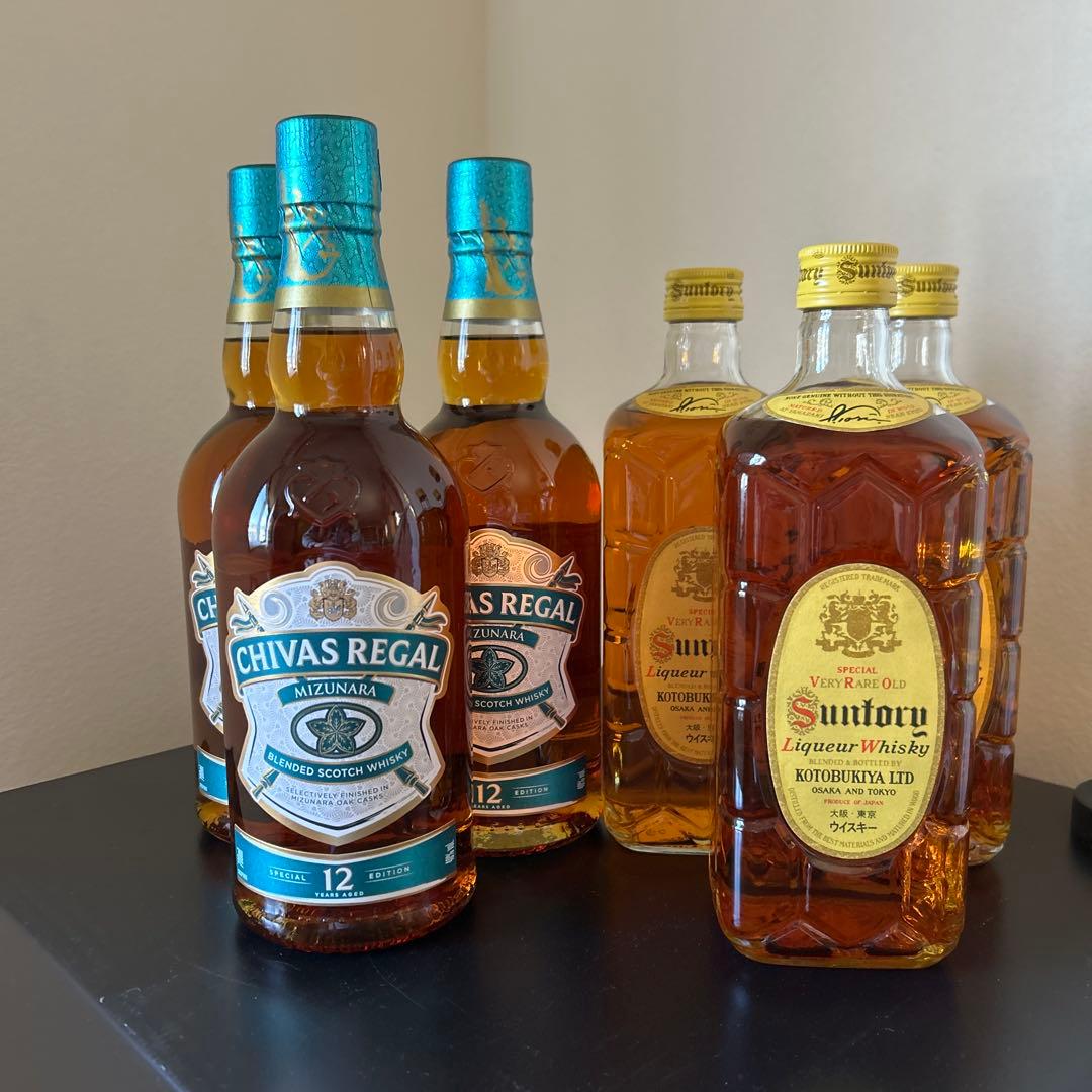 サントリー角復刻版3本とシーバスリーガルミズナラ12年3本の6本セット