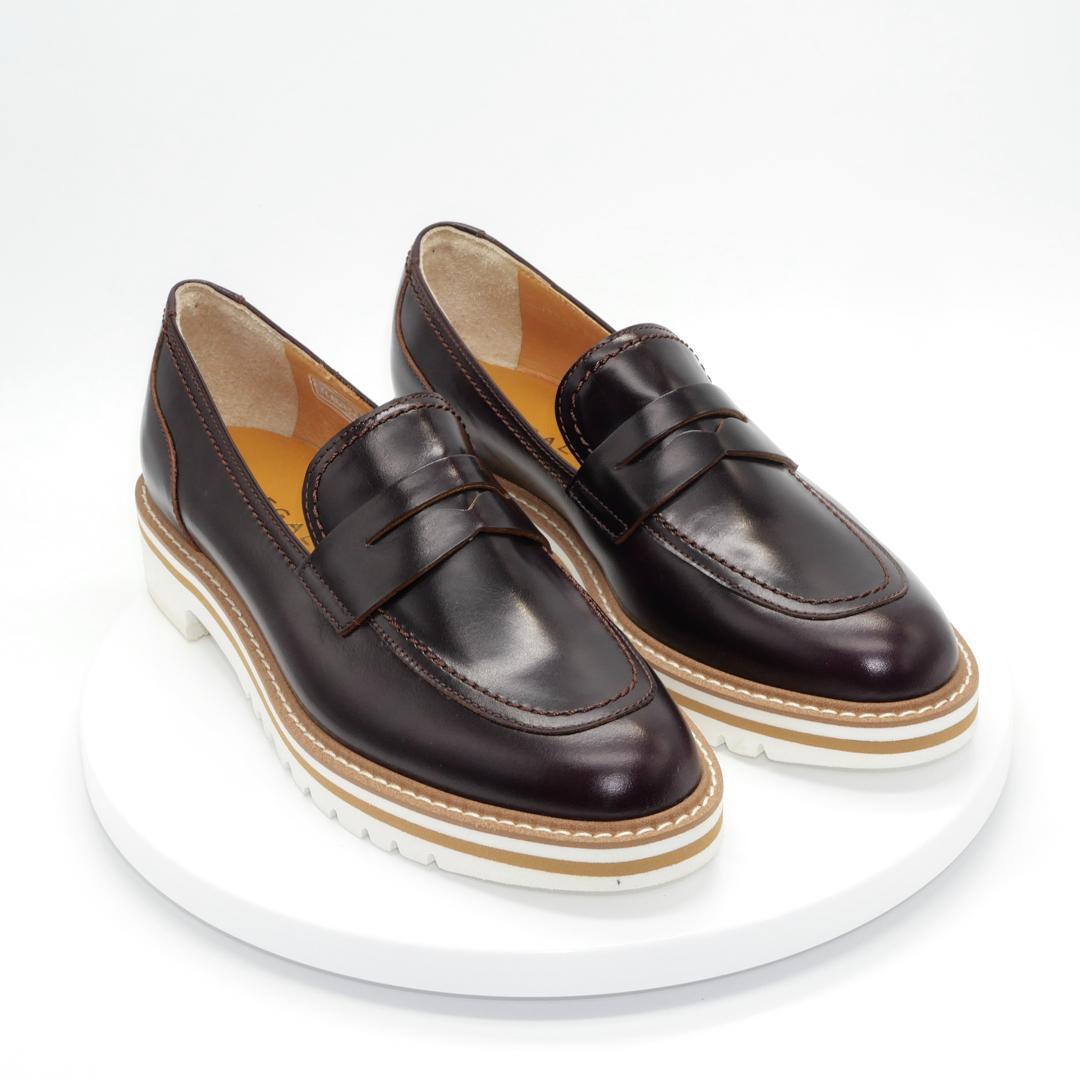 22.5　REGAL　リーガル　シューズ　厚底ローファー　ボルドー