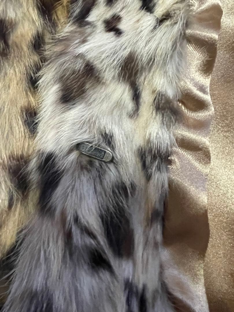 新品未使用　DURAS ヒョウ柄コート　ラビットファー100%