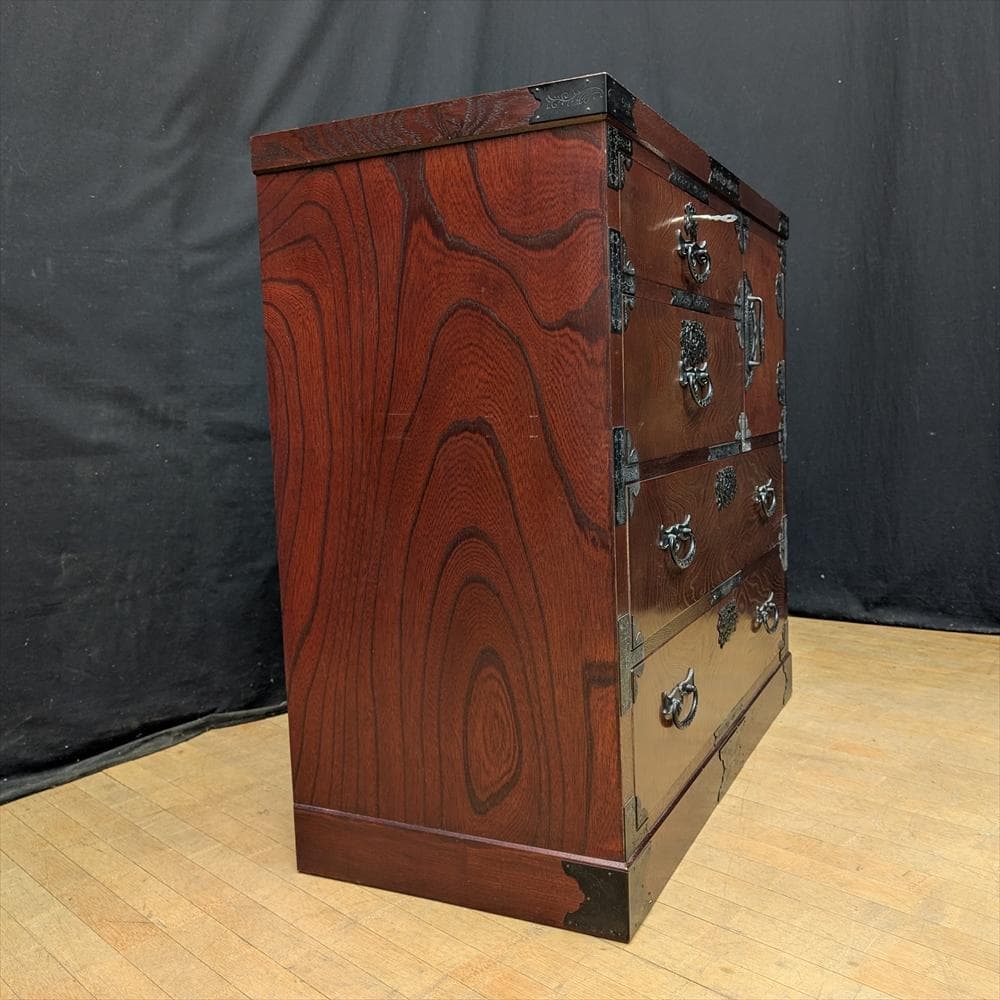 江戸民芸　牧正 作　欅 ケヤキ　整理箪笥　タンス　たんす　箪笥　チェスト　抽斗