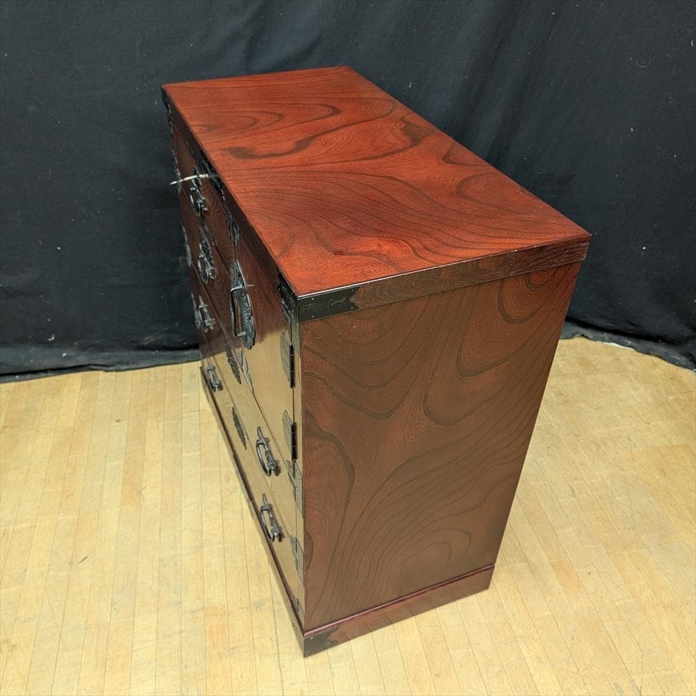 江戸民芸　牧正 作　欅 ケヤキ　整理箪笥　タンス　たんす　箪笥　チェスト　抽斗