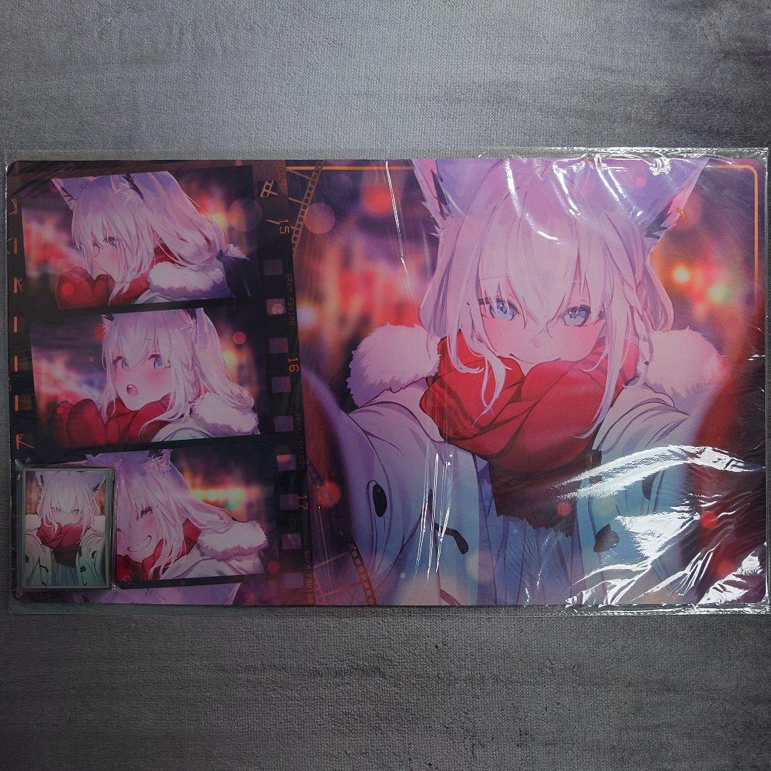 α1 ホロライブ 笑顔&マフラー&コート 白上フブキ スリーブ&プレイマット