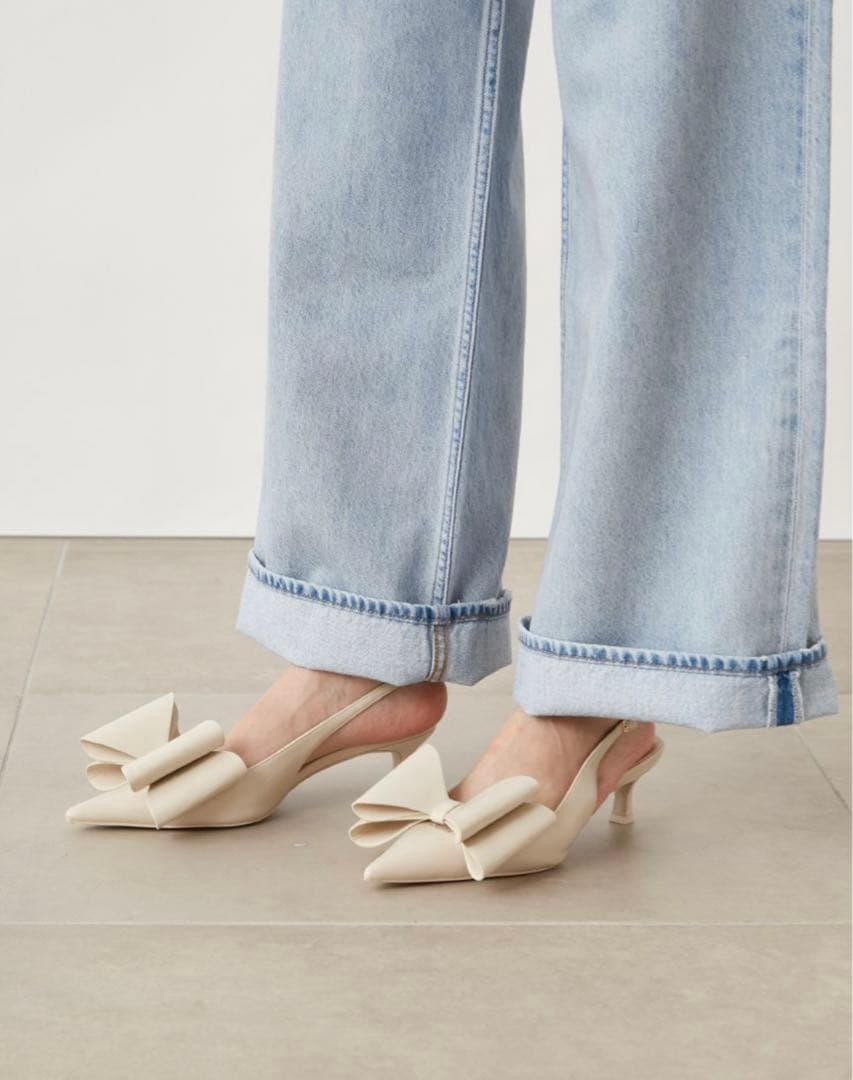 スナイデル　snidel ミュール　リボンモチーフサンダル