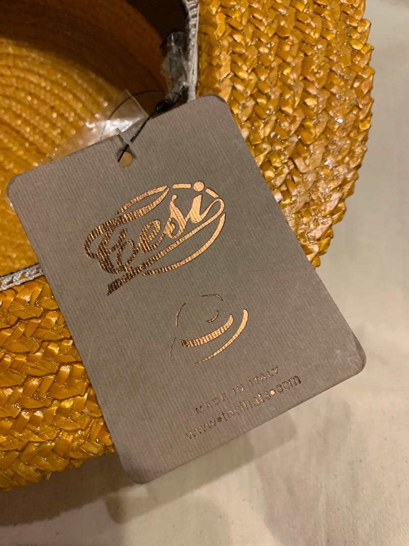 新品未使用Tesi カンカン帽　帽子 イタリア製58サイズ