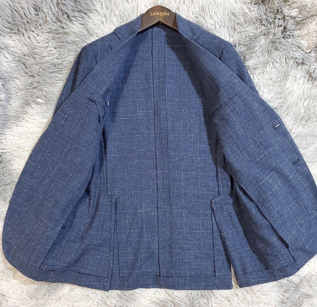 【良品】ラルディーニ　コットンリネンジャケット　近年タグ　ネイビー　44