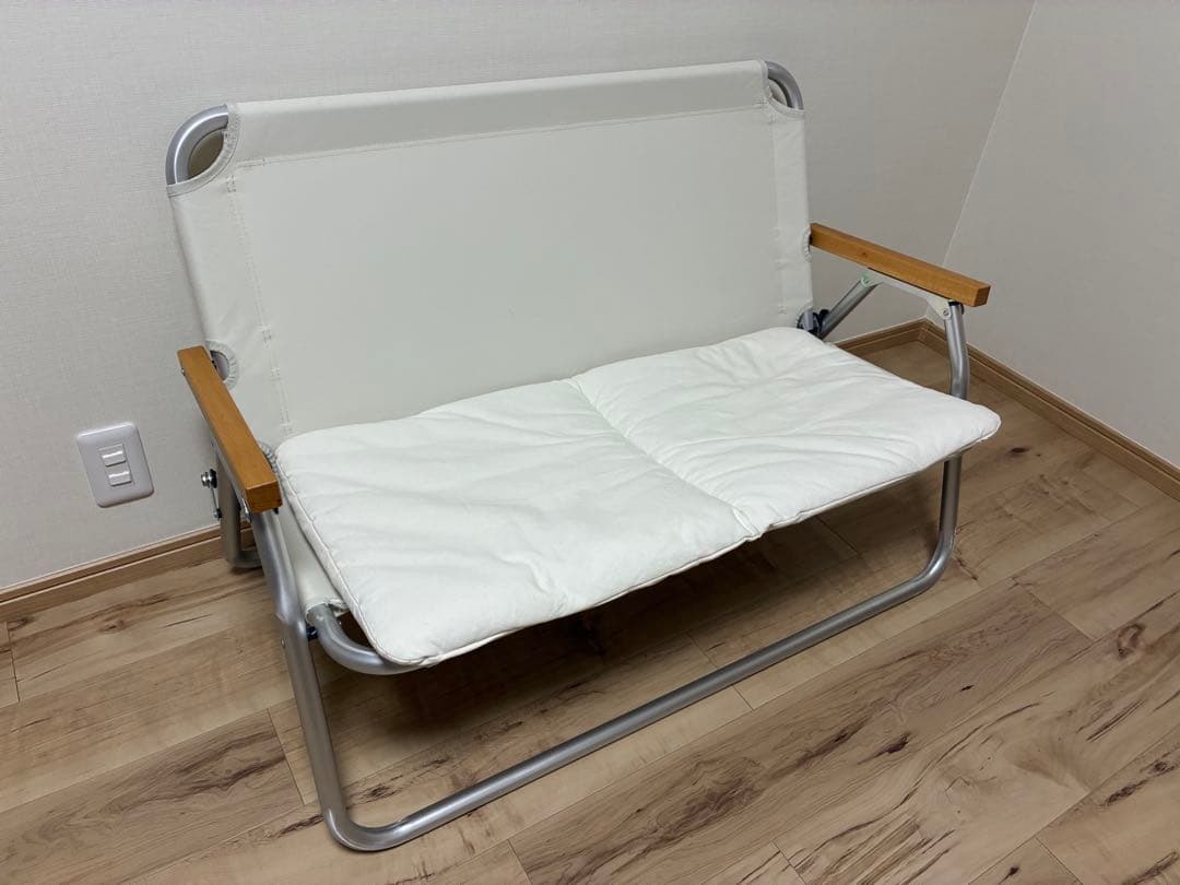 無印良品　アルミ　折りたたみ二人掛け　チェア