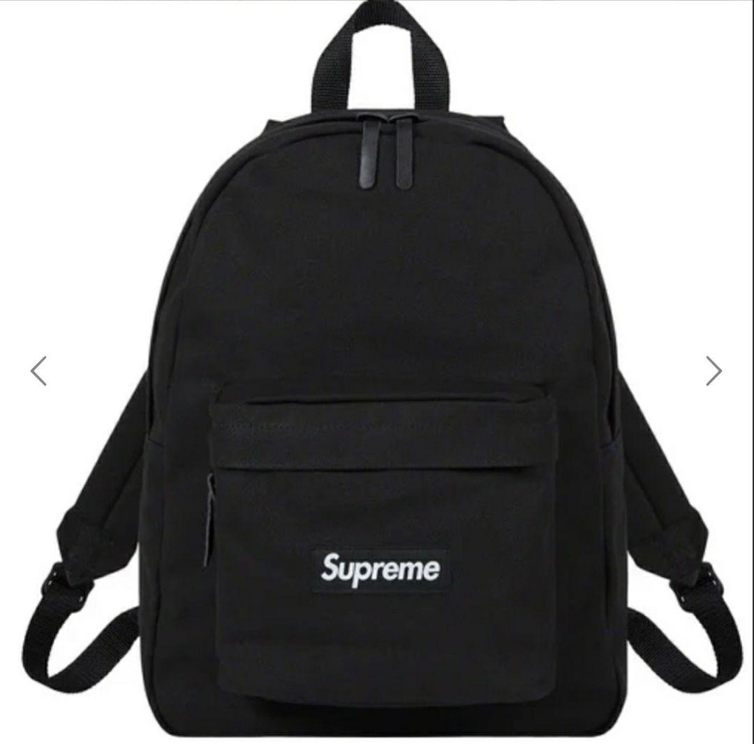 Supreme ボックスロゴ キャンバス バックパック　ブラック