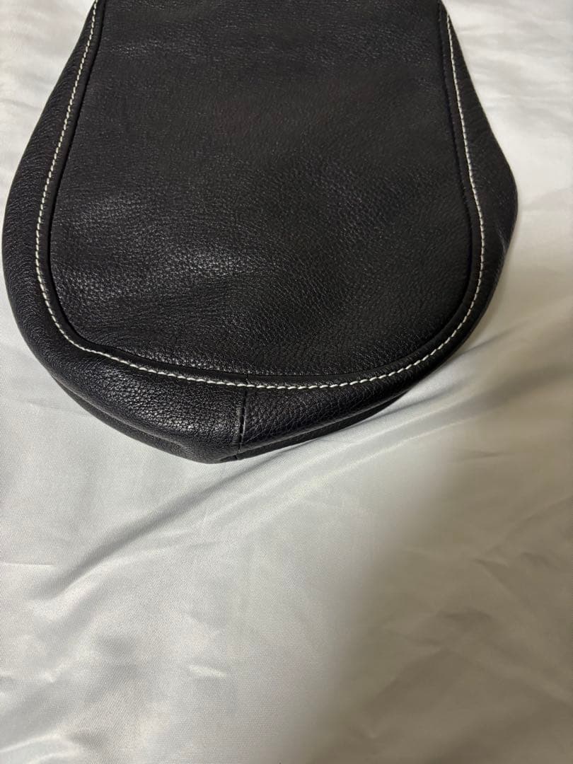 PORTER CISCOブラックレザー ショルダーバッグ L