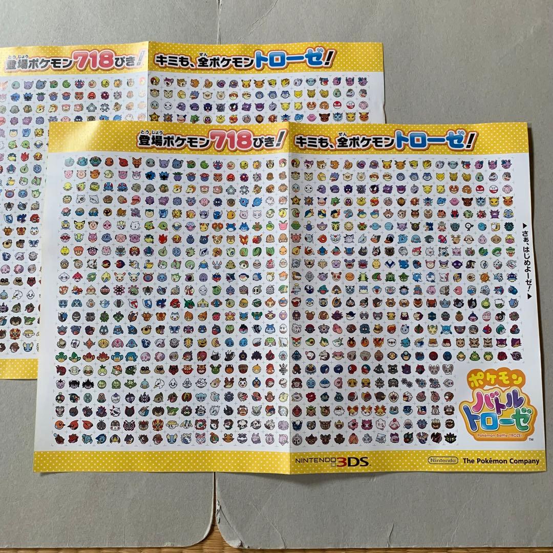 ポケモンバトルトローゼ　キャラクターリスト　2枚　ポケットモンスター　フライヤー