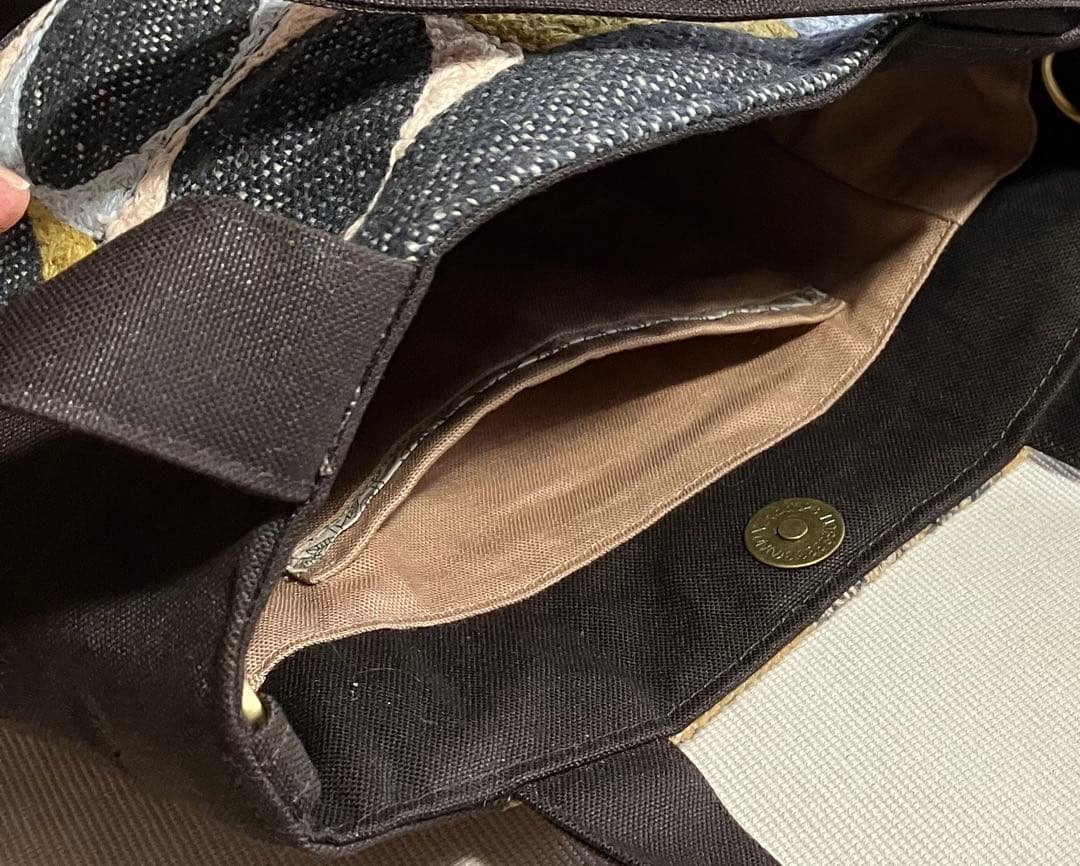 秋色yula&pallo ミナペルホネン ハンドメイド　ドロップ型トートバッグ