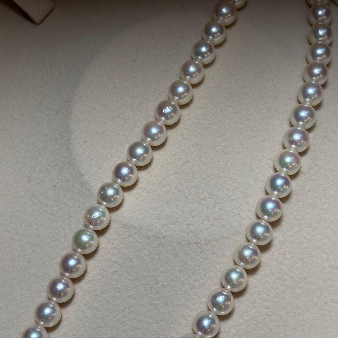 【テリ抜群✨】あこや真珠　パール　ネックレス　ピンク　約7.0-7.5 本真珠