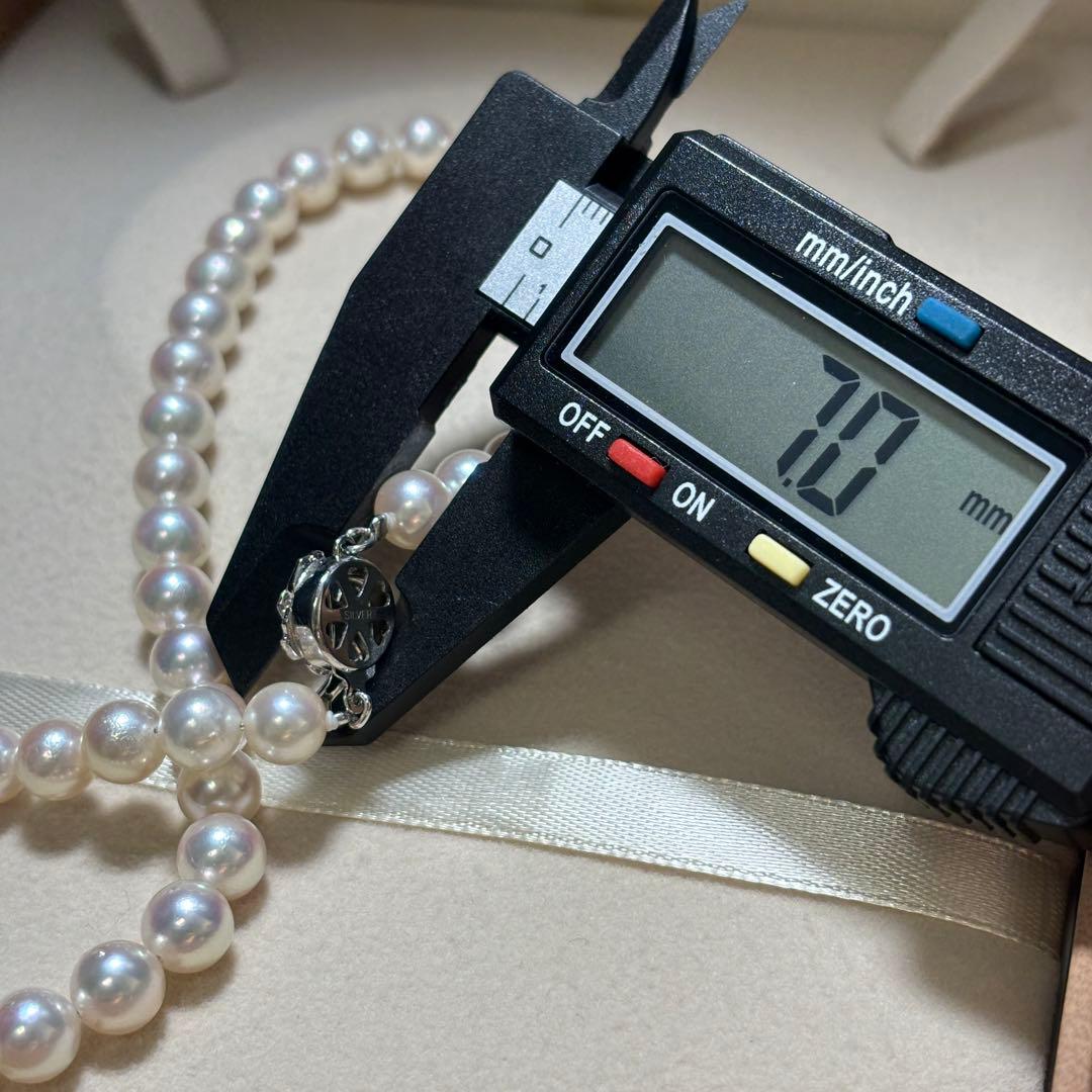 【テリ抜群✨】あこや真珠　パール　ネックレス　ピンク　約7.0-7.5 本真珠