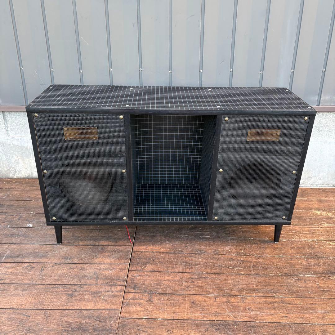 昭和レトロ カラーボックス改 自作大型スピーカー センターボックス付 ビンテージ