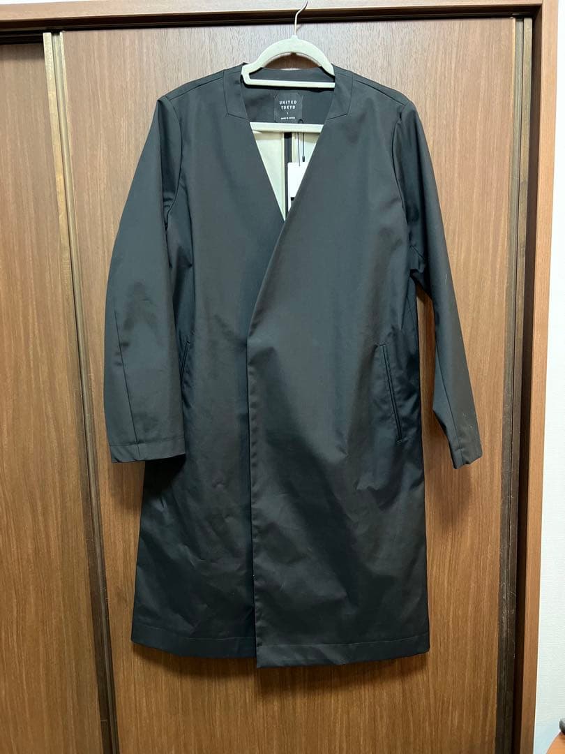 R*様 UNITED TOKYO ボンディングノーカラーコート　黒