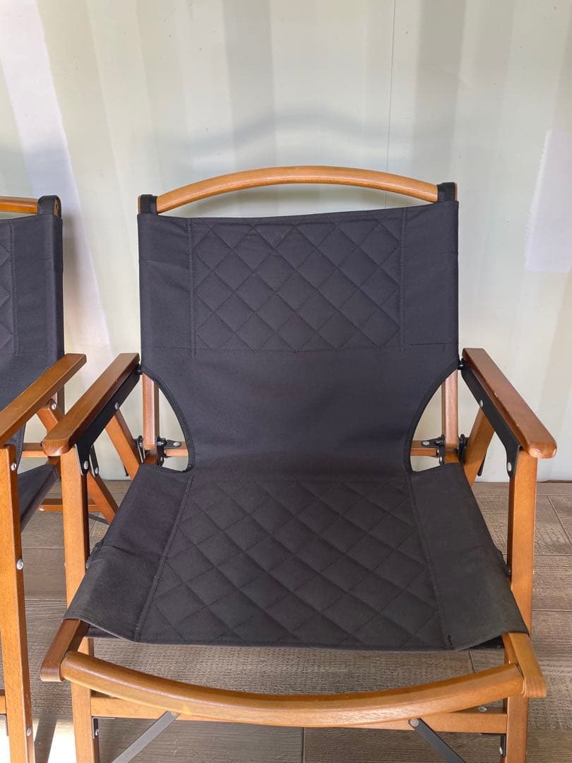 QUICK CAMP クイックキャンプ ウッドローチェア 黒　2脚セット