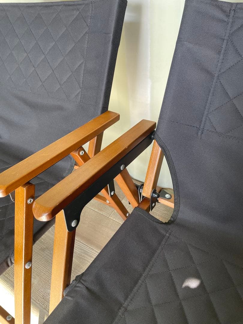 QUICK CAMP クイックキャンプ ウッドローチェア 黒　2脚セット