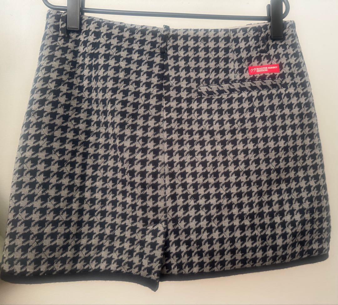 Ｌ　パーリーゲイツMASTER BUNNY【ハウンドトゥース】中綿入りスカート