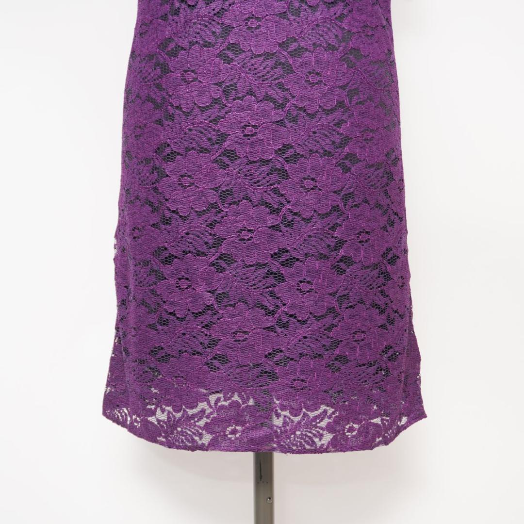 新品 ドルチェ&ガッバーナ 総レースワンピース パープル サイズ36*GD373