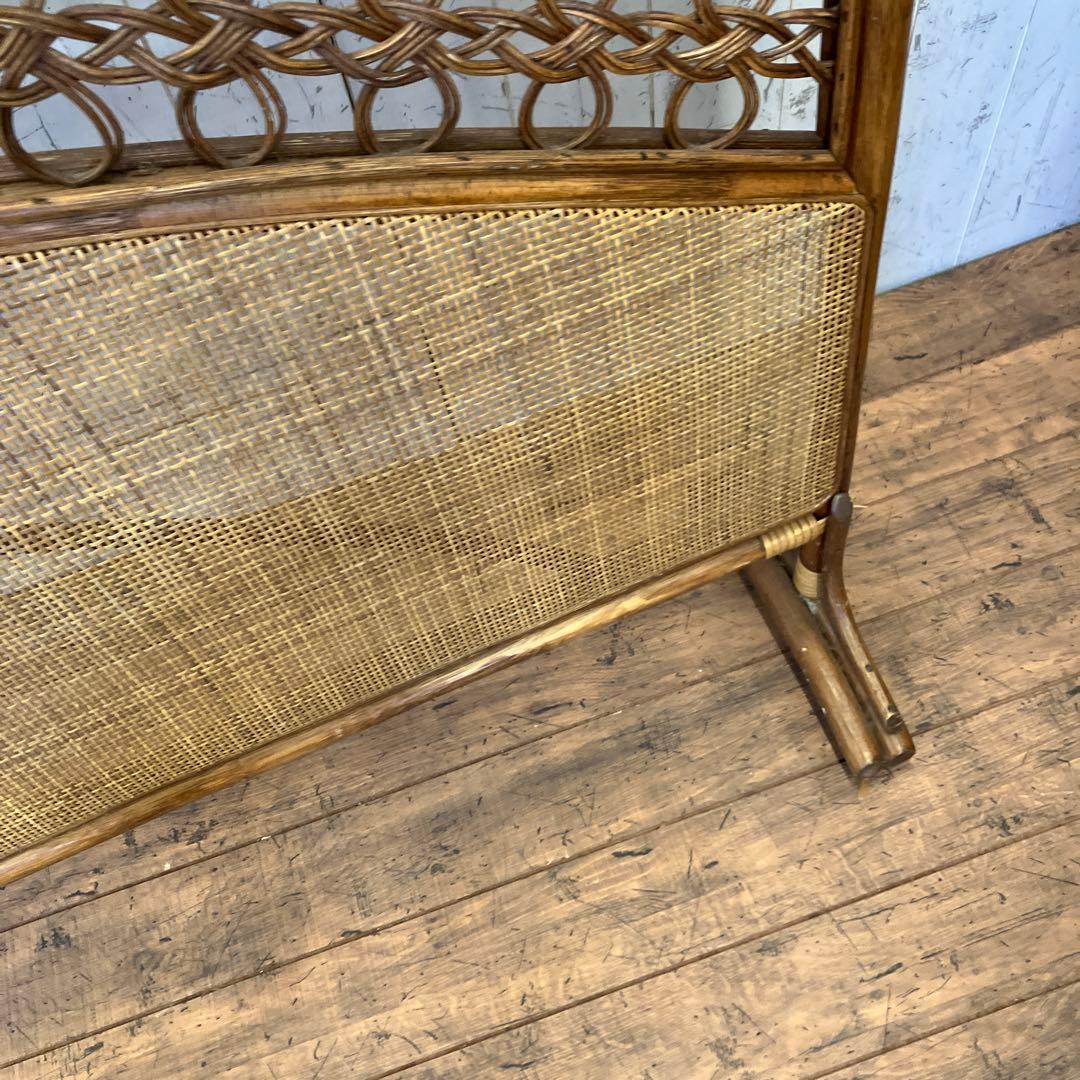 昭和レトロ エスニック ラタンパーテーション 衝立 間仕切り 仕切り 古道具