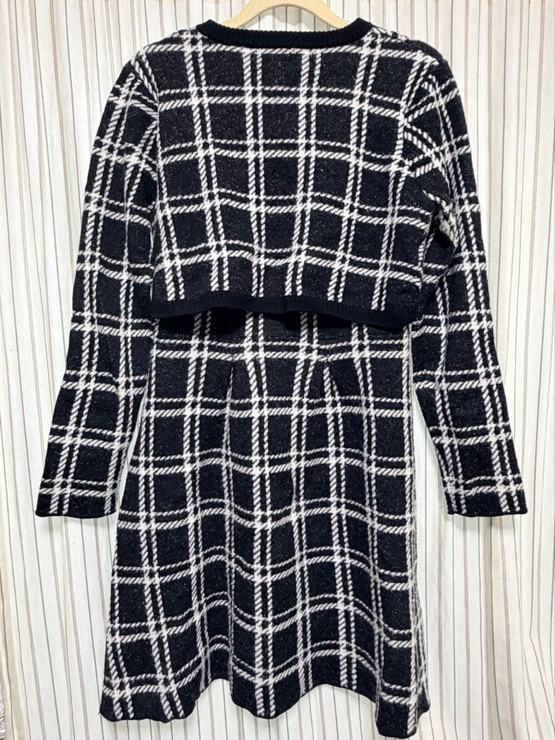 Pantheon Checked Knit Dress ブラック