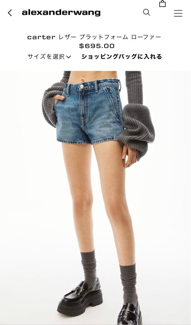 ALEXANDER WANG CARTER 厚底 プラットフォーム ローファー