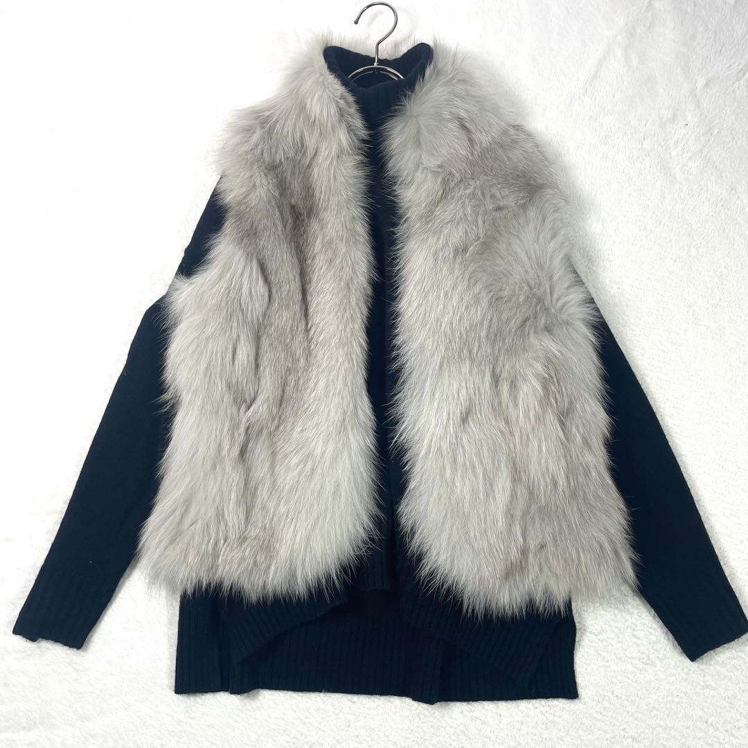 美品✨SUGAR ROSE フォックスファー ベスト ジレ ベージュ フリー