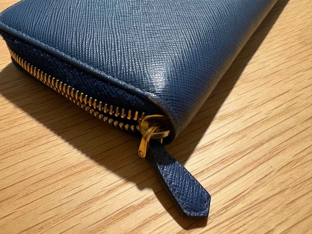 【証明証/箱あり】PRADA プラダ サフィアーノ 長財布 青 ネイビー