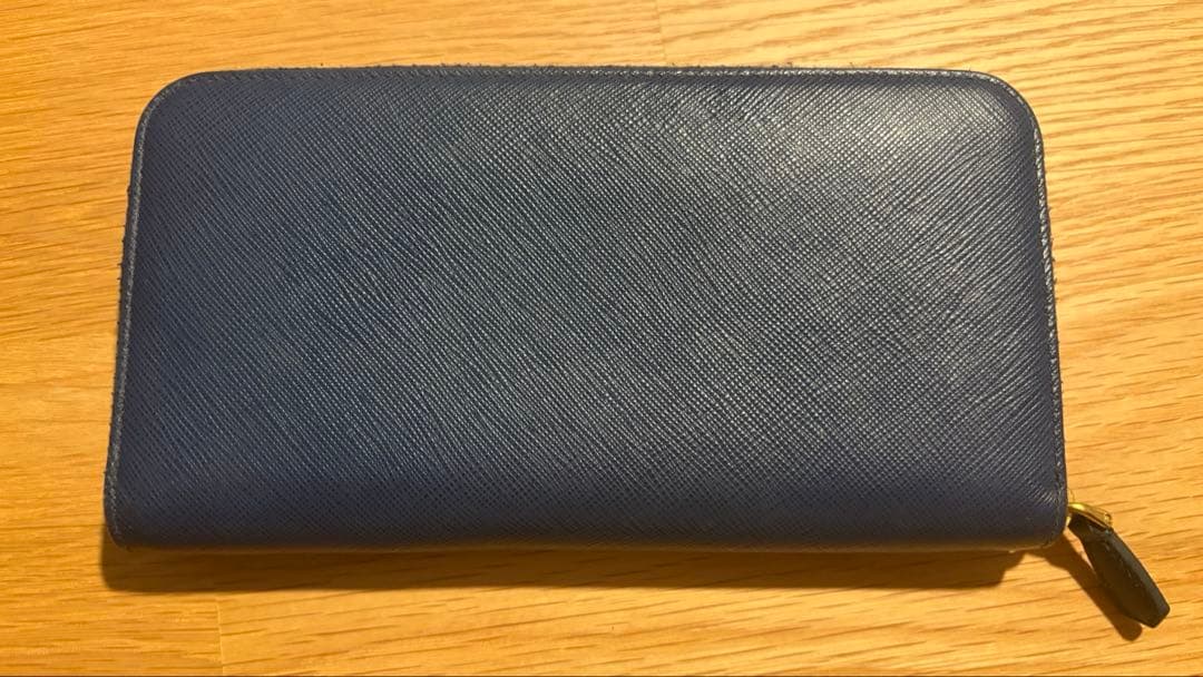 【証明証/箱あり】PRADA プラダ サフィアーノ 長財布 青 ネイビー