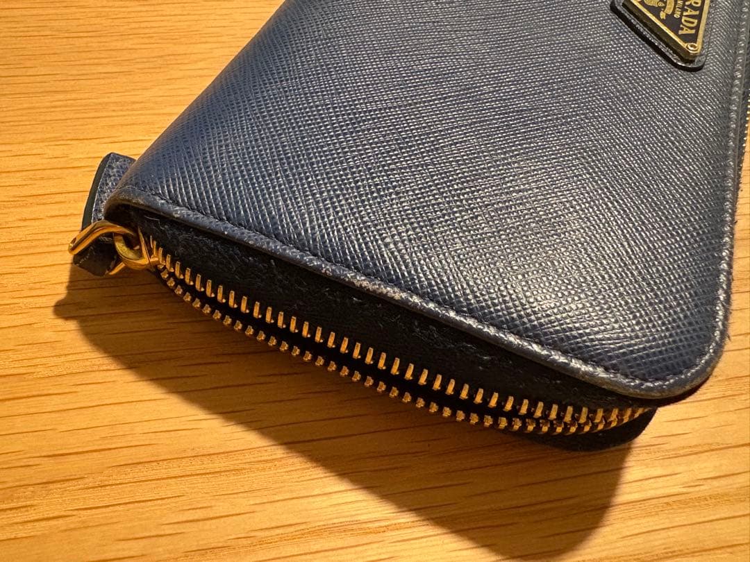 【証明証/箱あり】PRADA プラダ サフィアーノ 長財布 青 ネイビー