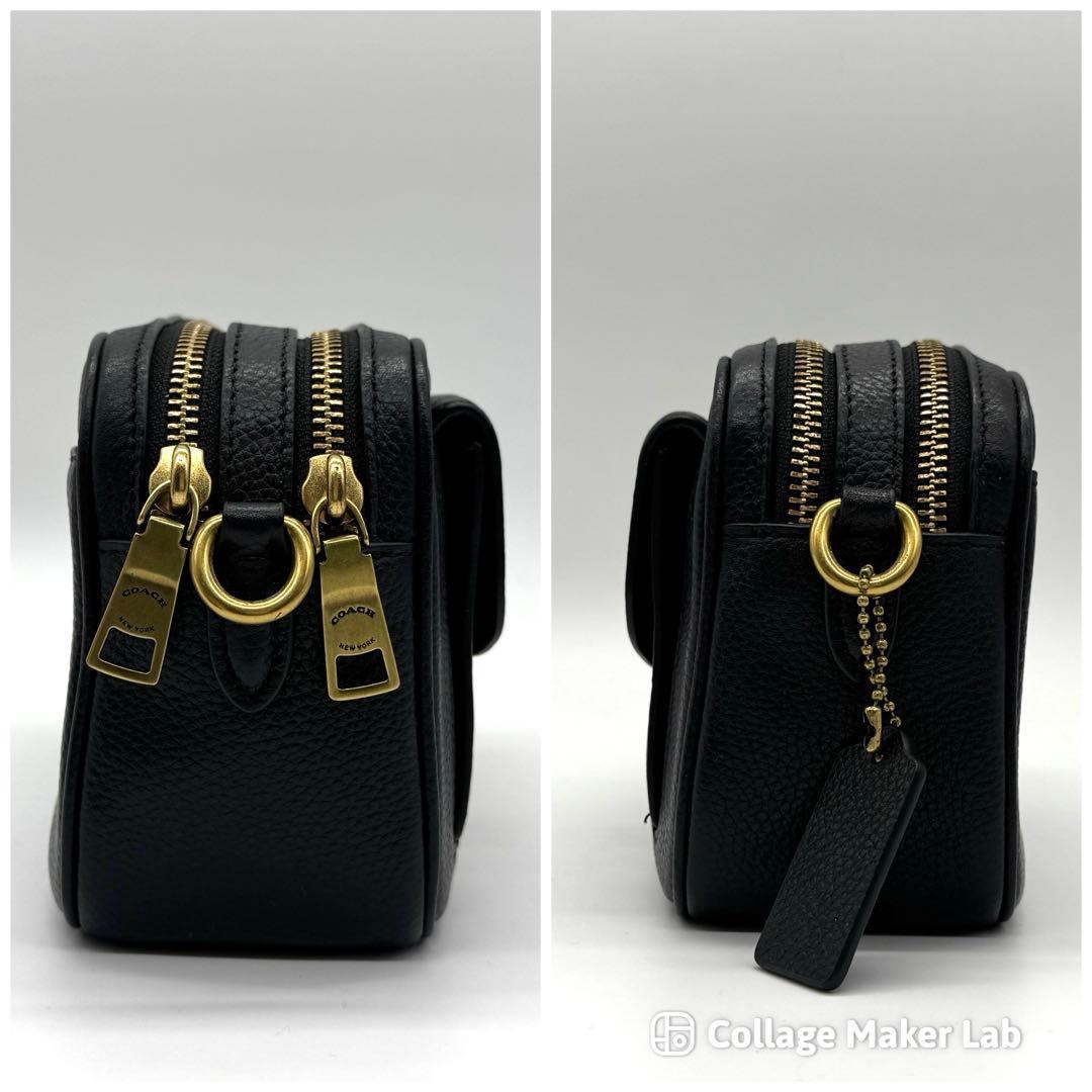 コーチ C0823 ウィロウ ショルダーバッグ カメラバッグ ブラック レザー