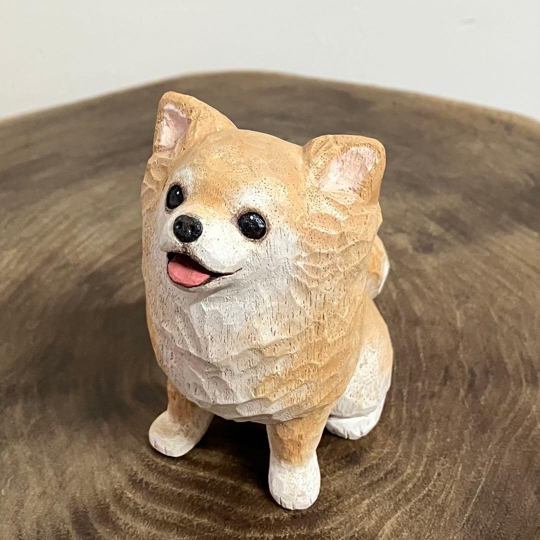 木彫りのチワワ(フォーン)