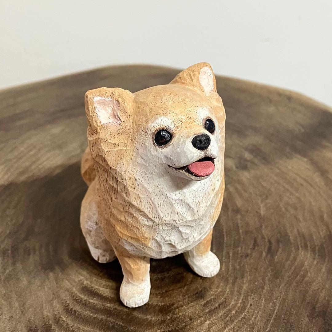 木彫りのチワワ(フォーン)