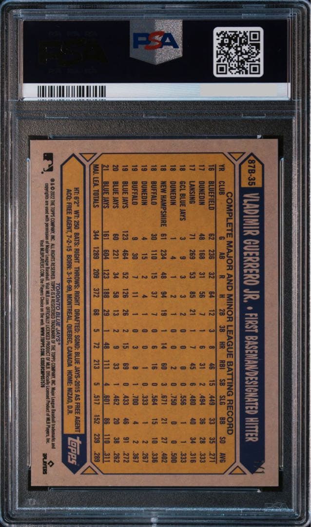 世界で1枚【送料込】PSA10 鑑定済 Topps MLB ゲレーロjr カード